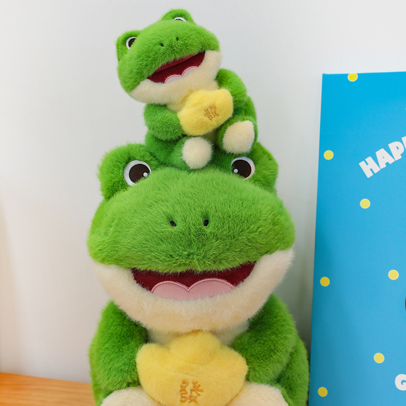 OEM Factory Cute Frog  Plush Toy PP Cotton Throw Pillow Super Soft Stuffed Animals Children's Birthday Gift 13