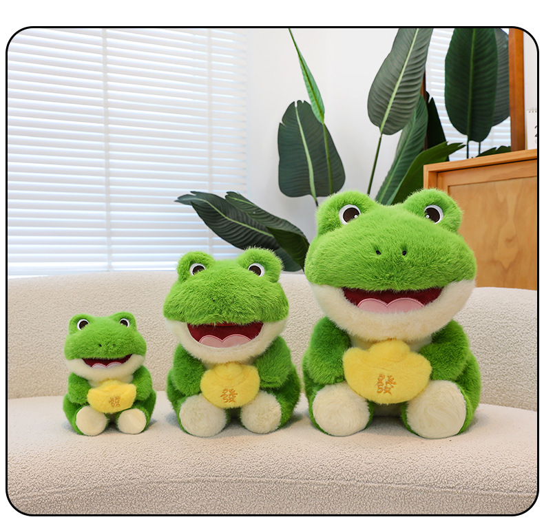OEM Factory Cute Frog  Plush Toy PP Cotton Throw Pillow Super Soft Stuffed Animals Children's Birthday Gift 11