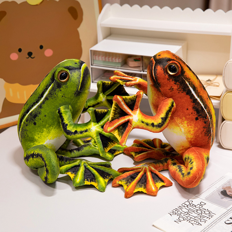 Frog Plush Toy: Available in Orange and Green Colors, Realistic Simulation Frog Plush Doll Design 13