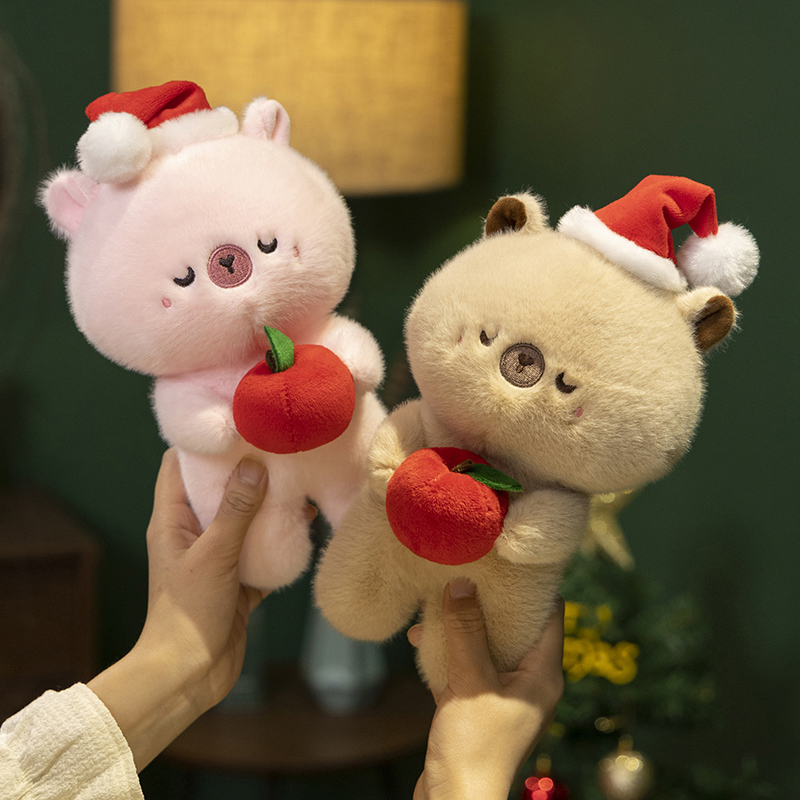 Peluche de capibara, lindo muñeco de peluche navideño con diseño creativo que realza el ambiente navideño. 12