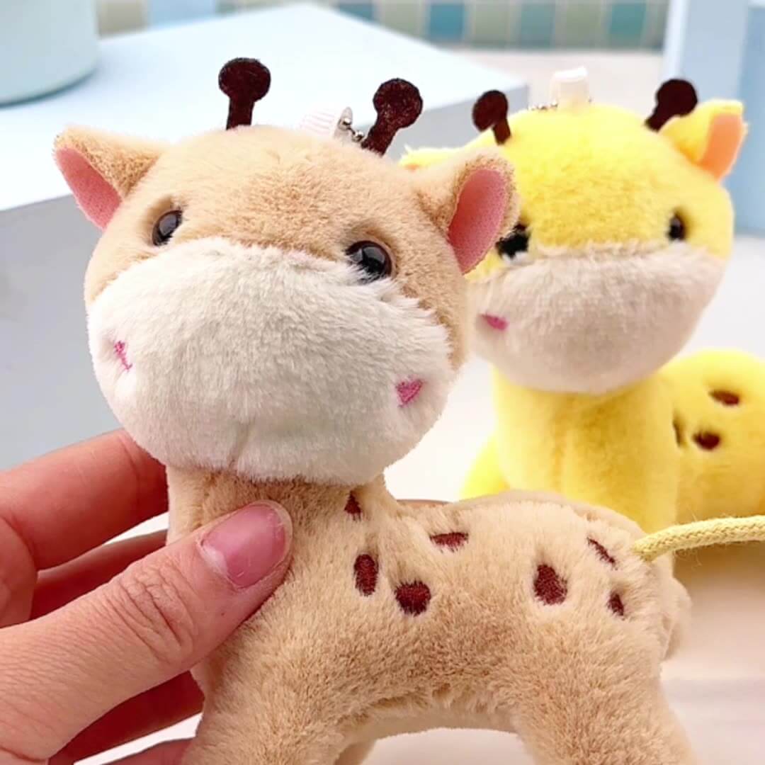 12CM Rainbow Embrace Multi Color Giraffe Plush Toy Keychain  Doll Pendant  Cartoon School Bag Super Soft Pendant 12