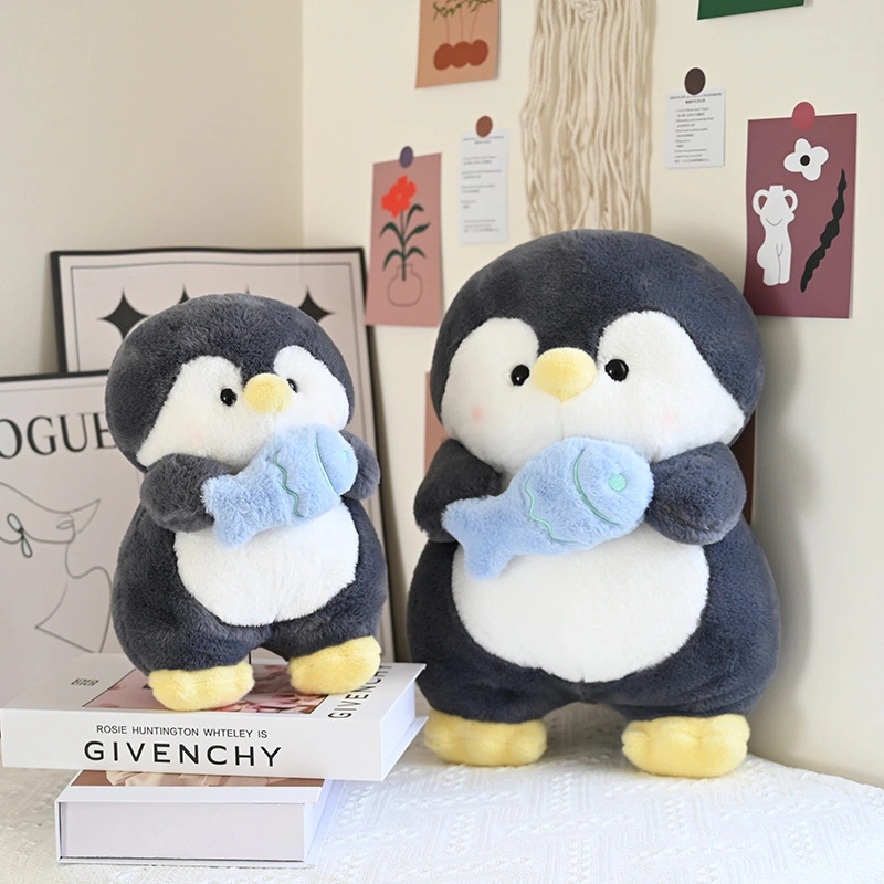 Peluche de pingüino de múltiples especificaciones para sostener peces, diseño creativo, lindo, suave y cálido para decorar el hogar. 1