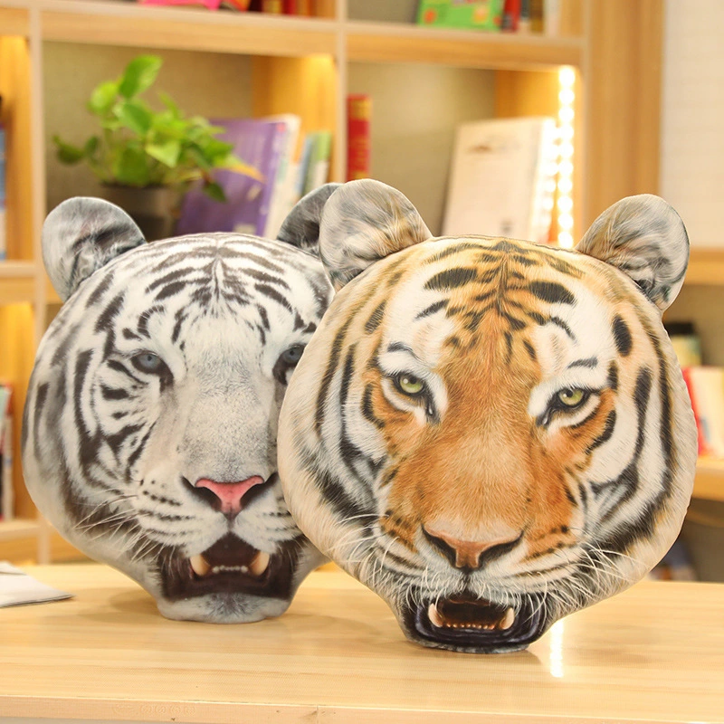 Tiger Plush Toy Simulation Tiger Head Pillow Plush Soft, Comfortable, Mighty, Fashionable Home Decoration 1