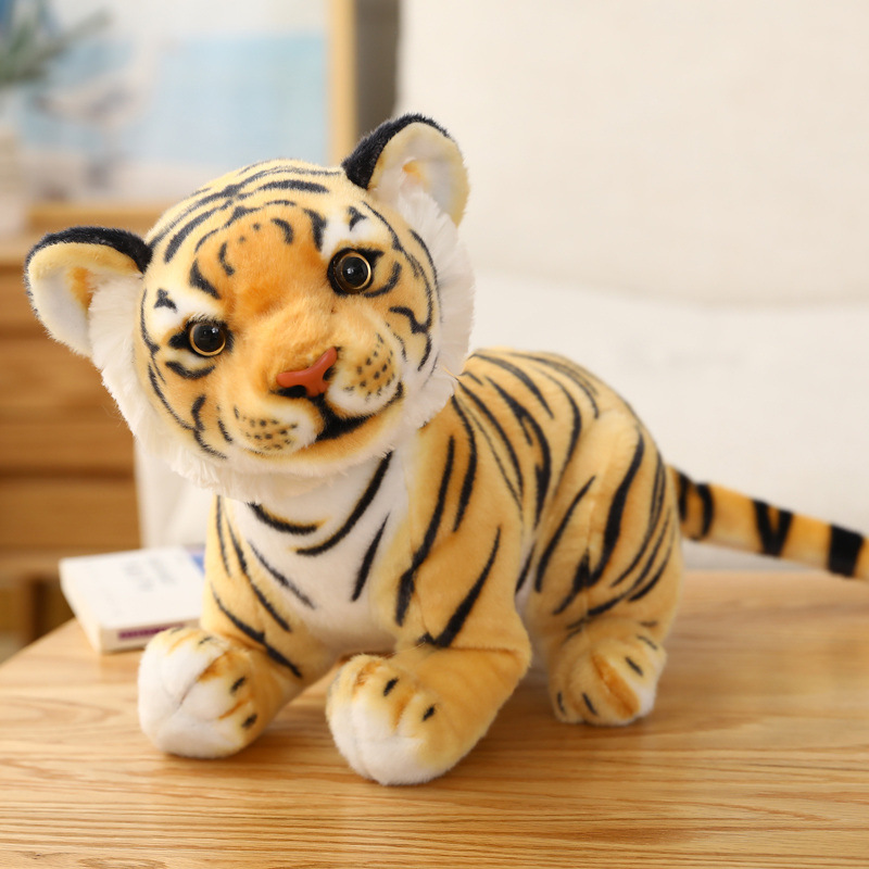 Wholesale Creative Simulation Tiger Plush Toys Artificial Stuffed Animal in Stock Gift Fun Plush For Home Decoration 16