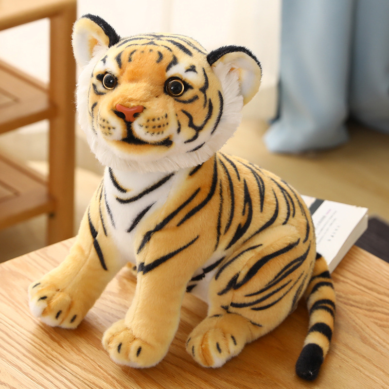 Wholesale Creative Simulation Tiger Plush Toys Artificial Stuffed Animal in Stock Gift Fun Plush For Home Decoration 14
