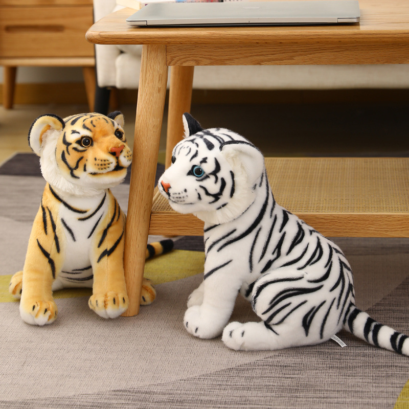 Wholesale Creative Simulation Tiger Plush Toys Artificial Stuffed Animal in Stock Gift Fun Plush For Home Decoration 11