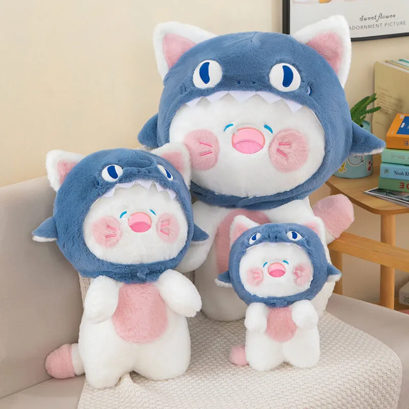 Vente en gros de peluches chat requin mignon et de haute qualité, jouets en peluche créatifs et adorables pour enfants, anniversaire 1