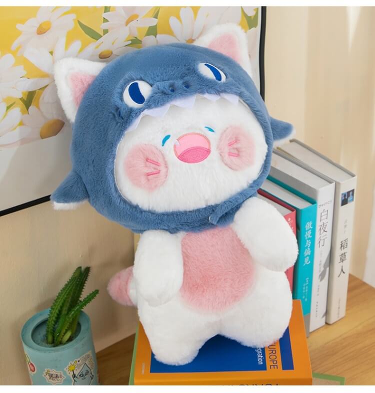 Vente en gros de peluches chat requin mignon et de haute qualité, jouets en peluche créatifs et adorables pour enfants, anniversaire 13