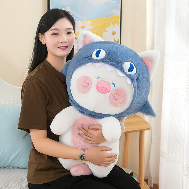 Vente en gros de peluches chat requin mignon et de haute qualité, jouets en peluche créatifs et adorables pour enfants, anniversaire 16