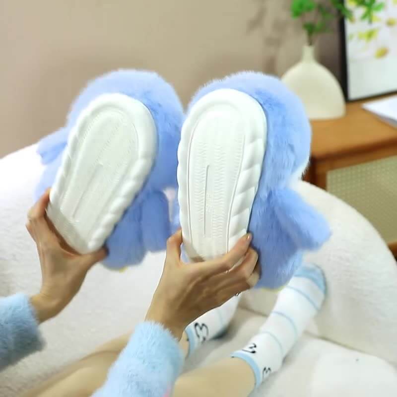 Wholesale Winter Pink Blue Black Penguin Plush Slippers Comfortable Baby Warm Cotton Stuffed Animal House Indoor Shoes 14