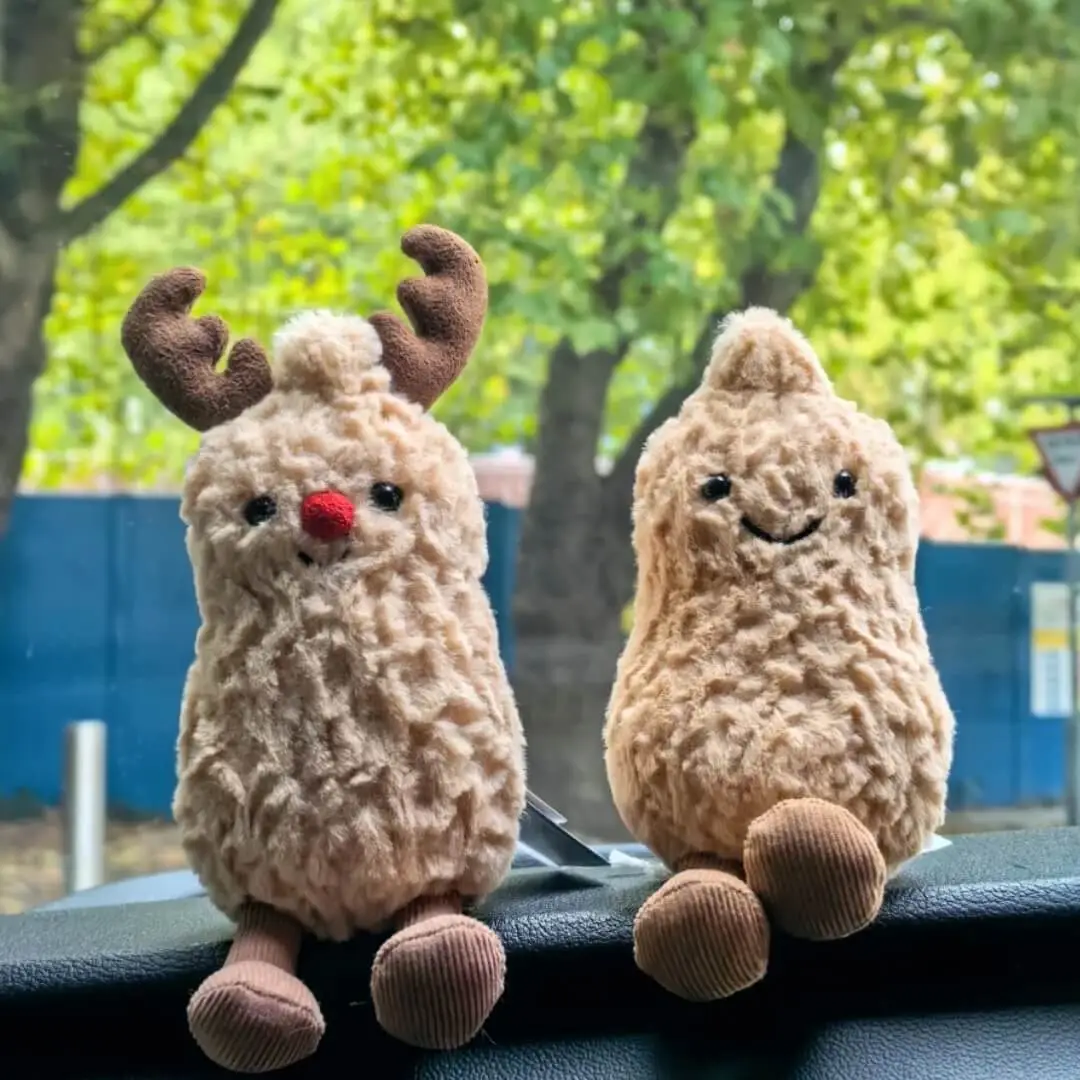 Quality 15CM Christmas New Cute Fun Rudolph The Red  Nosed Reindeer Peanut Plush Toys Soothing Dolls Manufacturer 1