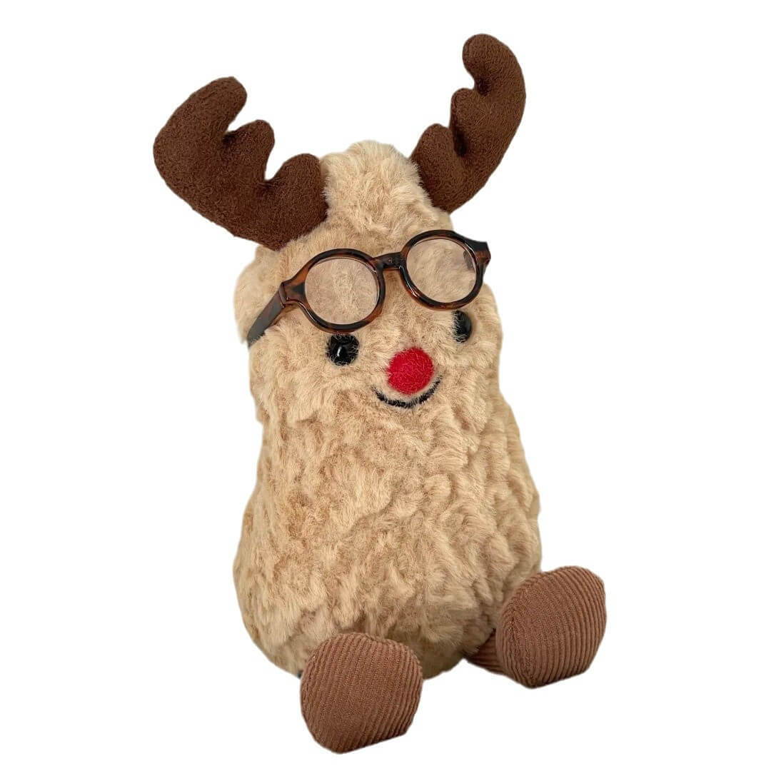Quality 15CM Christmas New Cute Fun Rudolph The Red  Nosed Reindeer Peanut Plush Toys Soothing Dolls Manufacturer 13