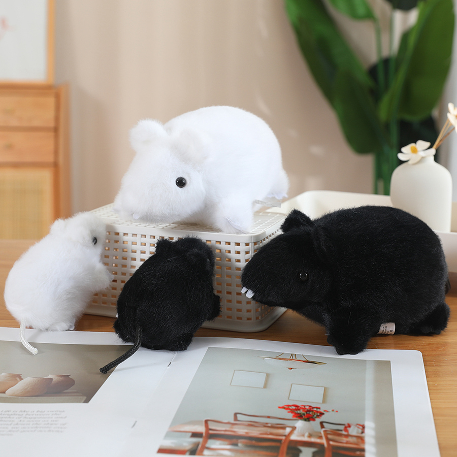 Venta directa de fábrica de juguetes de peluche de ratón populares transfronterizos con tela de piel de visón, juguete de peluche de rata, peluche de alta calidad 16