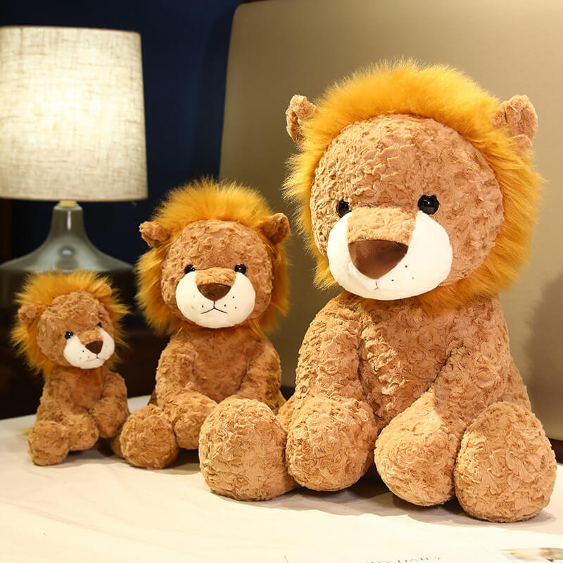 Cute soft 25-50cm Lovely Custom LionStuffed Animal Simulation Lion king Plush Toys lifelike sitting lion Plush Toys 11