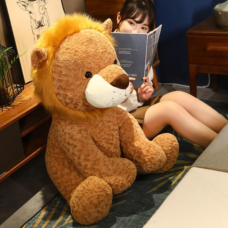 Cute soft 25-50cm Lovely Custom LionStuffed Animal Simulation Lion king Plush Toys lifelike sitting lion Plush Toys 15