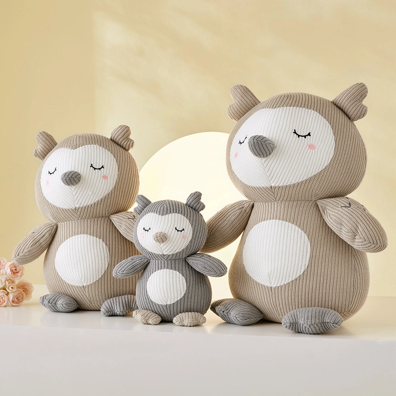 Рекламная оптовая продажа плюшевых игрушек в виде сов, вязаных и крючком кукол, кукол ручной работы, плетеных крючком животных. 1