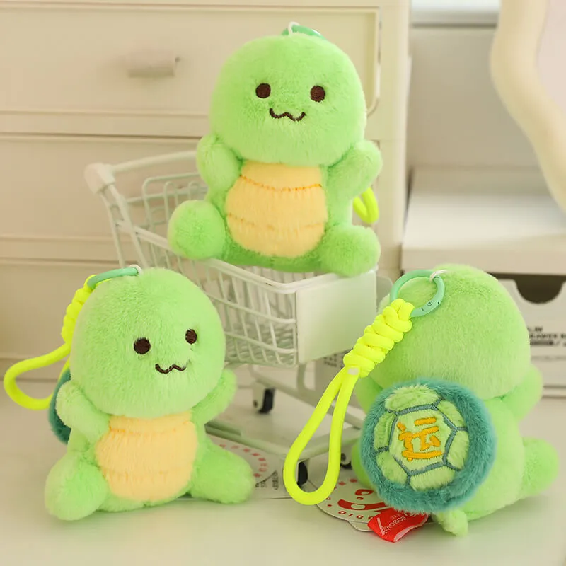 12cm Genuine Cute Transfer Turtle Plush Toy String Rotating Doll Bag Pendant Cute Turtle Doll Key Chain Pendant 1