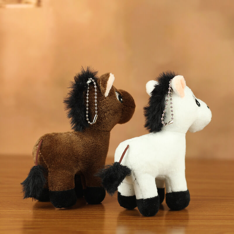 Professional Brown and White Horse Plush Stuffed Plush Toy Farm Animal Small Pendant Key Chain With Fashion Accessory 11