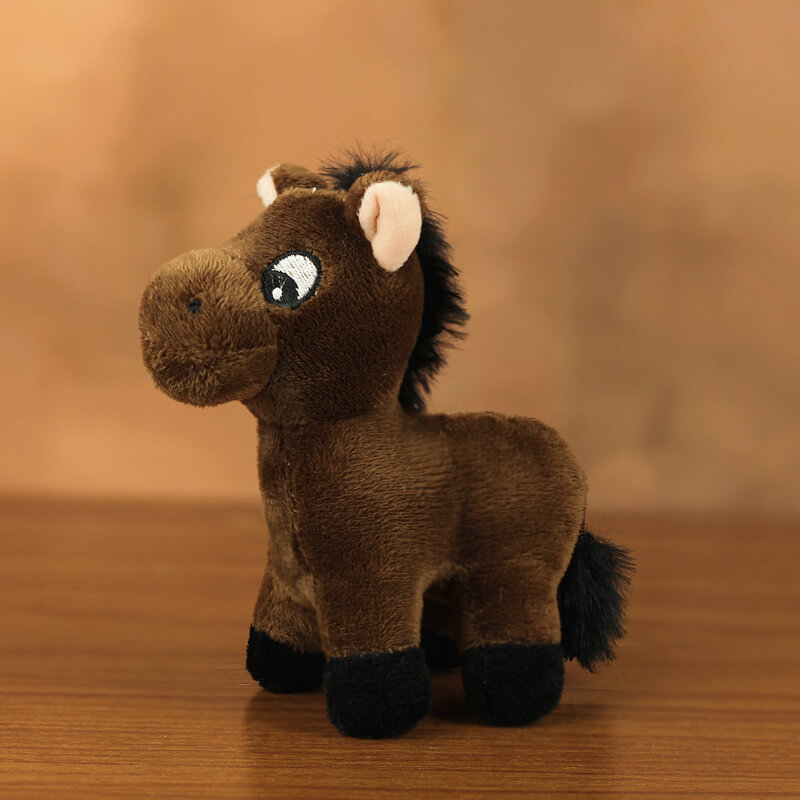 Professional Brown and White Horse Plush Stuffed Plush Toy Farm Animal Small Pendant Key Chain With Fashion Accessory 16
