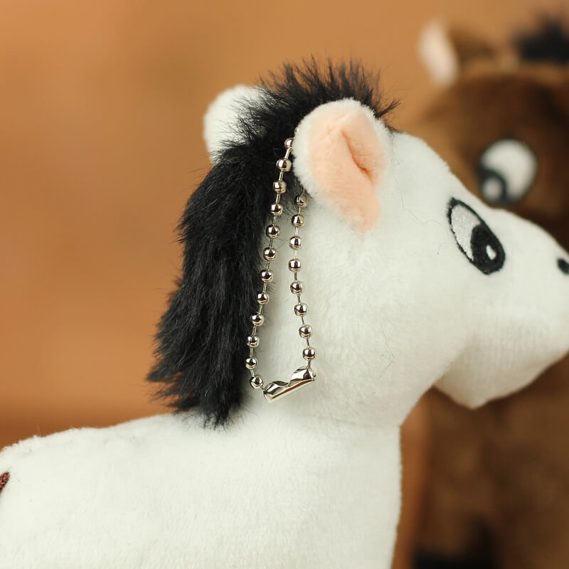 Professional Brown and White Horse Plush Stuffed Plush Toy Farm Animal Small Pendant Key Chain With Fashion Accessory 18