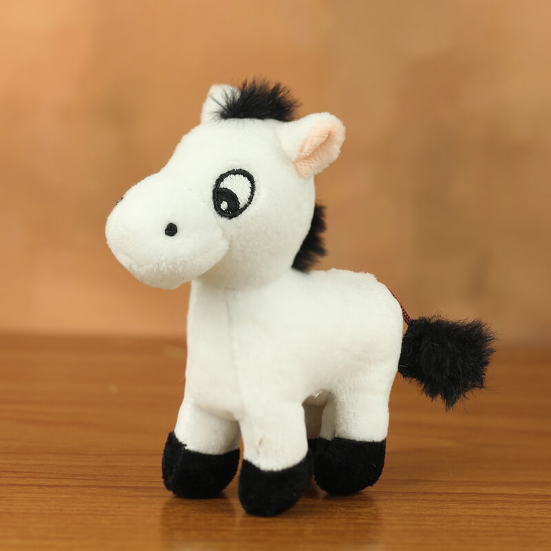 Professional Brown and White Horse Plush Stuffed Plush Toy Farm Animal Small Pendant Key Chain With Fashion Accessory 15