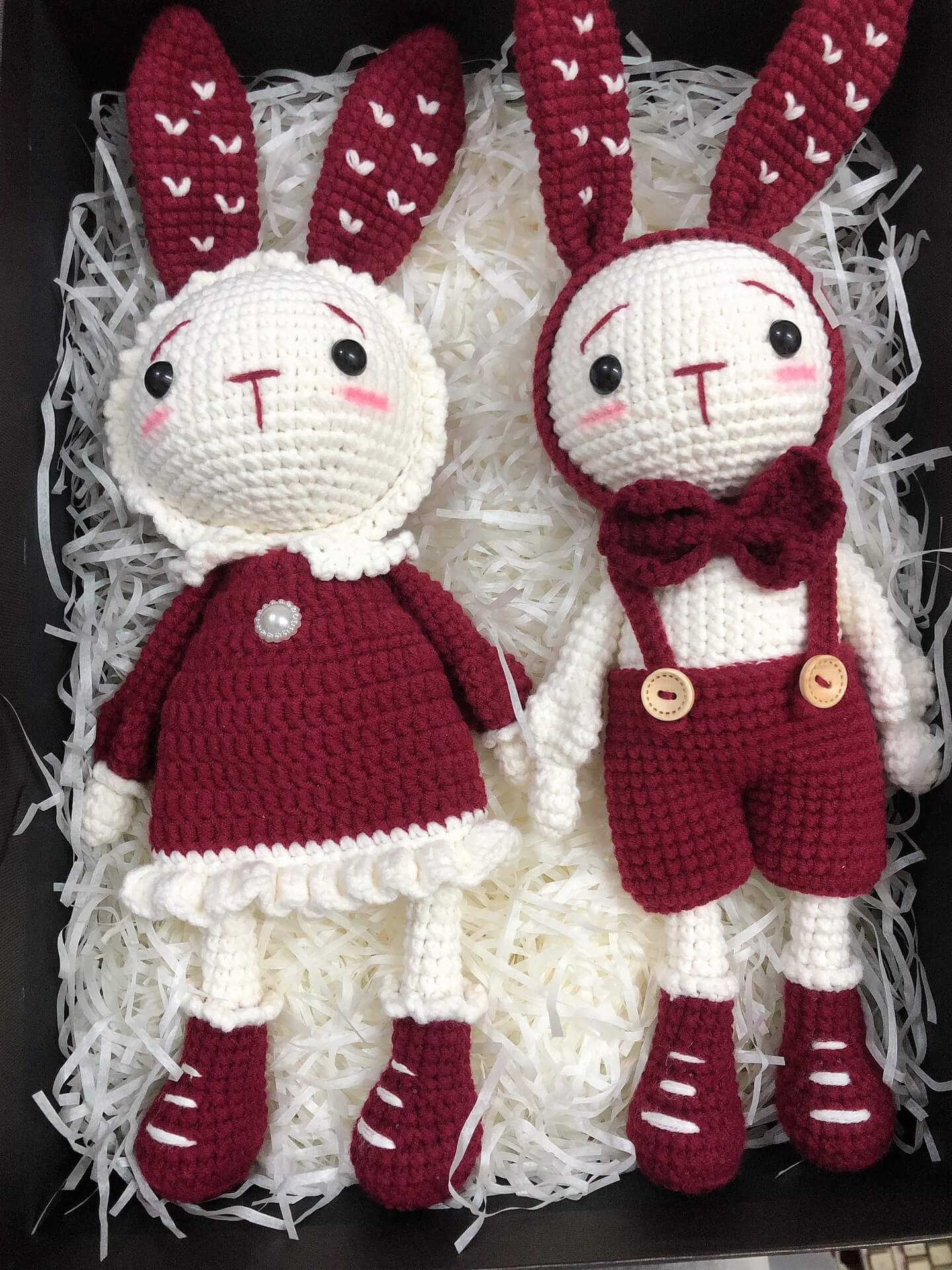 Hot Sale 100% Crochet Plushies Handmade Knitted Crochet Knitted Bunny Stuffed Animal Amigurumi Stuffed Bunny Toys 18