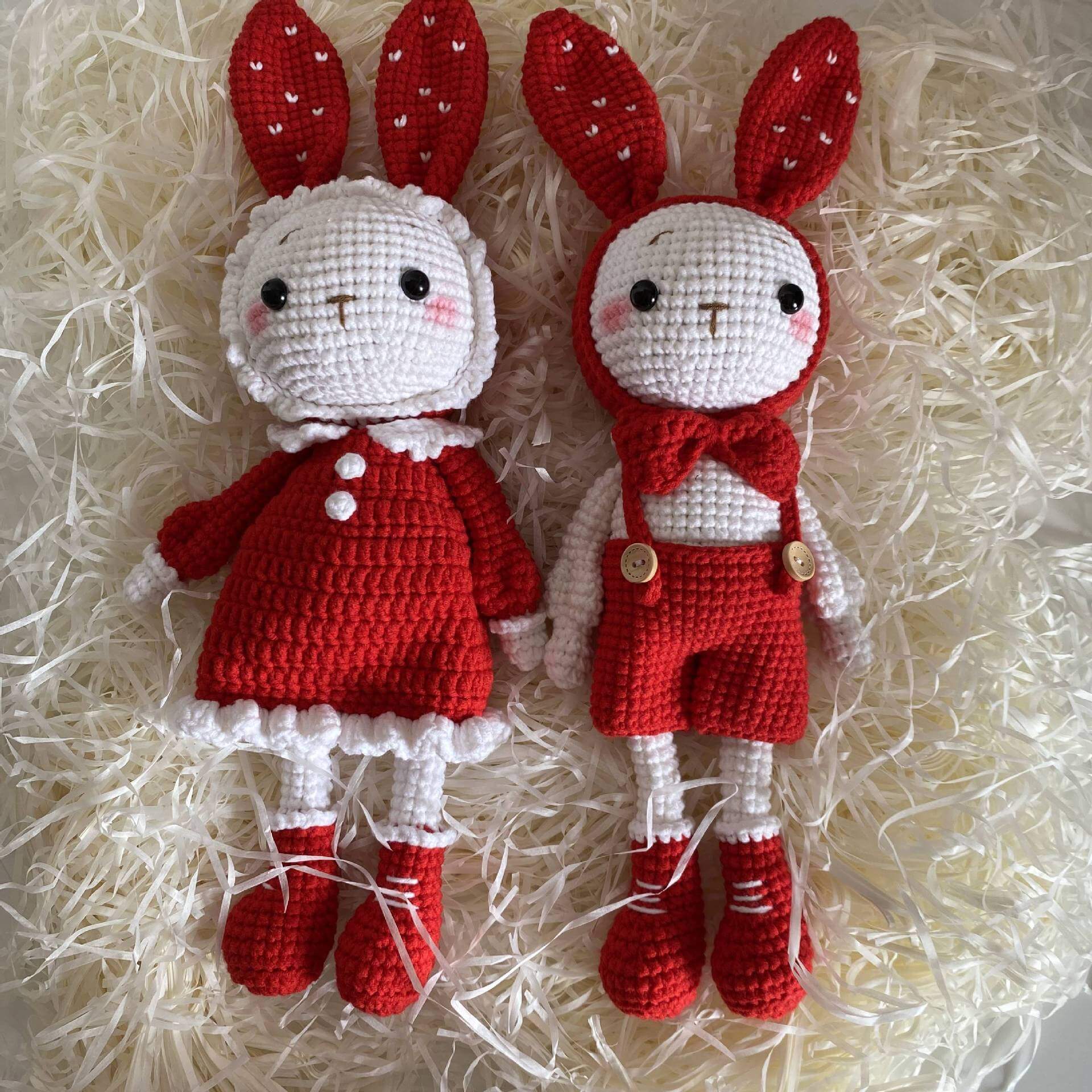 Hot Sale 100% Crochet Plushies Handmade Knitted Crochet Knitted Bunny Stuffed Animal Amigurumi Stuffed Bunny Toys 13