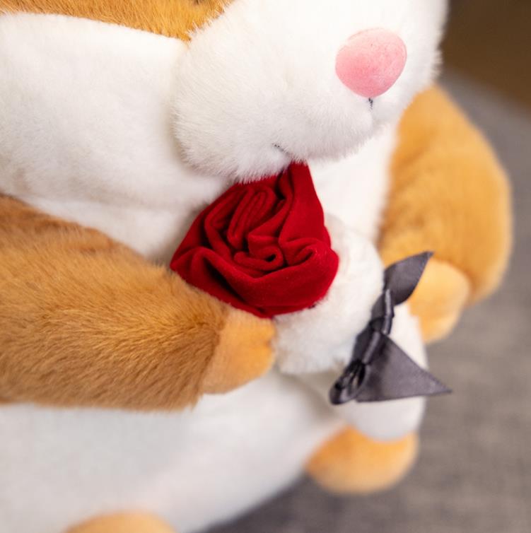 Lovely Hamster Plush Dolls Rose Plush Toys Stuffed Animal Hamster Guinea Pig doll Valentine's Day christmas gifts 8