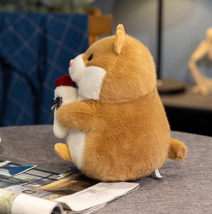 Lovely Hamster Plush Dolls Rose Plush Toys Stuffed Animal Hamster Guinea Pig doll Valentine's Day christmas gifts 9