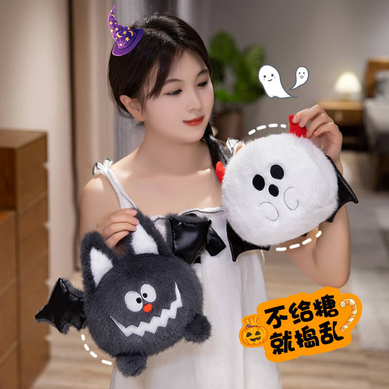 Squeak Bat Pet  Plush Toys  Creative Cartoon Halloween Doll Spider Bat Pumpkin Ghost Stuffed Halloween Gift for Kids 13