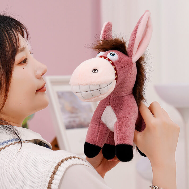 Wholesale Kawaii Little Red And Brown Donkey Stuffed Animal Doll Horse Plush Toy Soft Plushies Toy Promotional 15