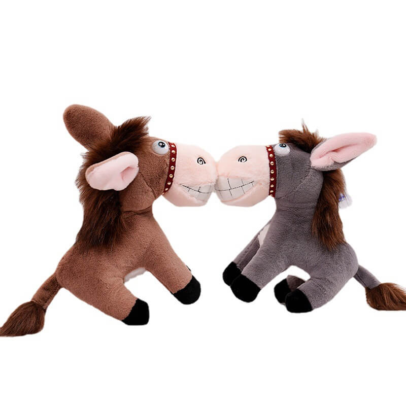 Wholesale Kawaii Little Red And Brown Donkey Stuffed Animal Doll Horse Plush Toy Soft Plushies Toy Promotional 17