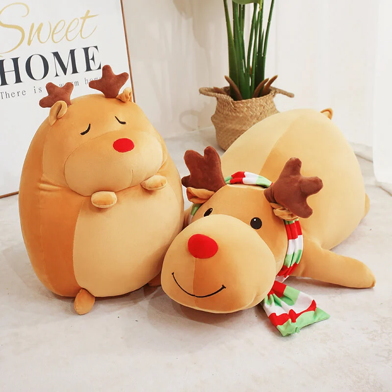 Manufacturer Stuffed Animal Toy  45cm High Quality Christmas Plush Reindeer Toy Soft Hugging Pillow Perfect Kids Gift 1