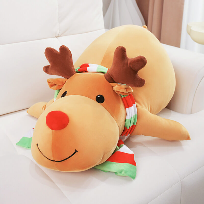 Manufacturer Stuffed Animal Toy  45cm High Quality Christmas Plush Reindeer Toy Soft Hugging Pillow Perfect Kids Gift 13
