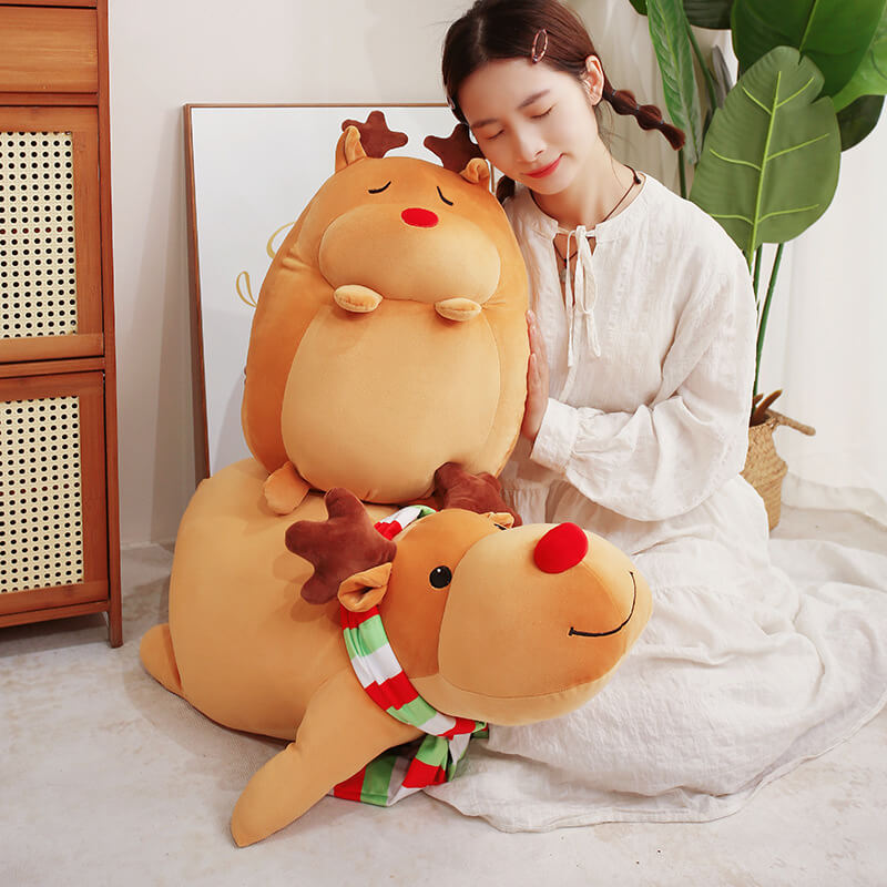 Manufacturer Stuffed Animal Toy  45cm High Quality Christmas Plush Reindeer Toy Soft Hugging Pillow Perfect Kids Gift 16