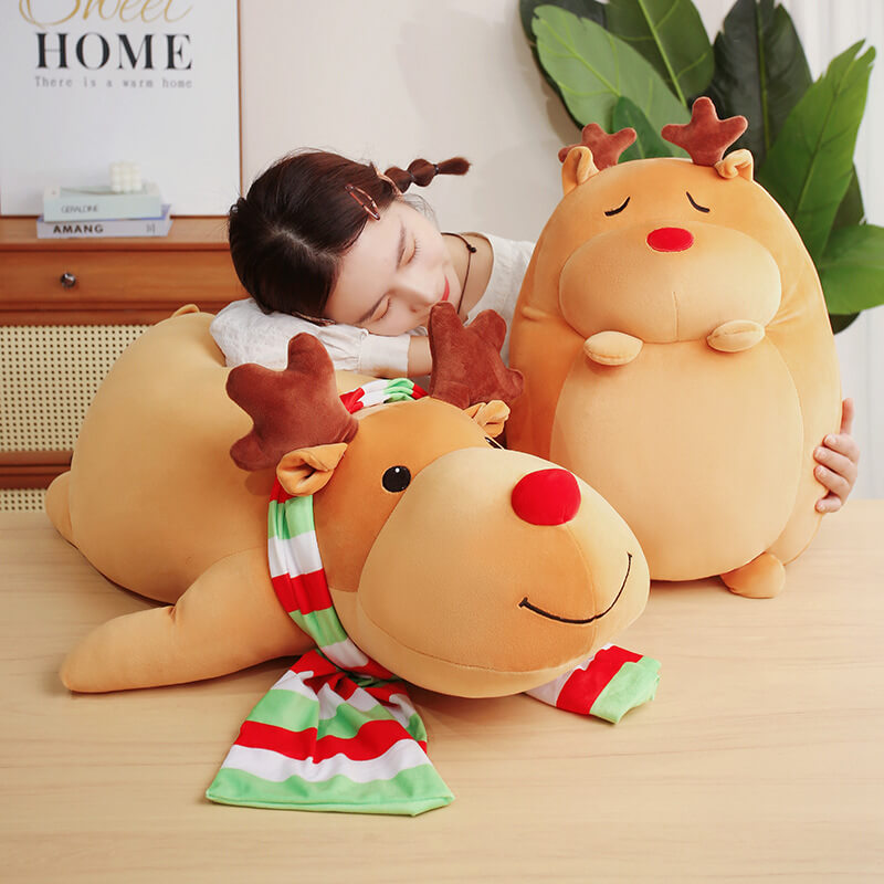 Manufacturer Stuffed Animal Toy  45cm High Quality Christmas Plush Reindeer Toy Soft Hugging Pillow Perfect Kids Gift 15