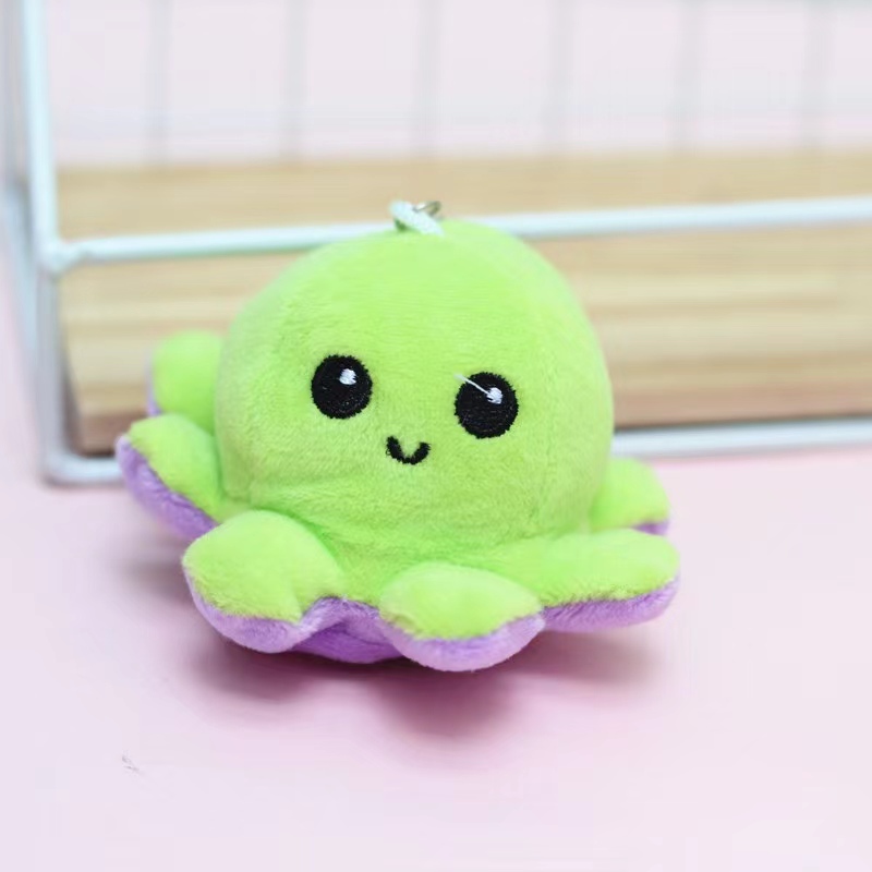 Wholesale Cute Plush Flip Octopus Keychain Toys Cartoon Creative Double Reversible Stuffed Animals Backpack Pendants 8