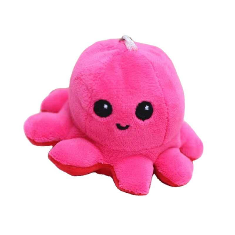 Wholesale Cute Plush Flip Octopus Keychain Toys Cartoon Creative Double Reversible Stuffed Animals Backpack Pendants 5