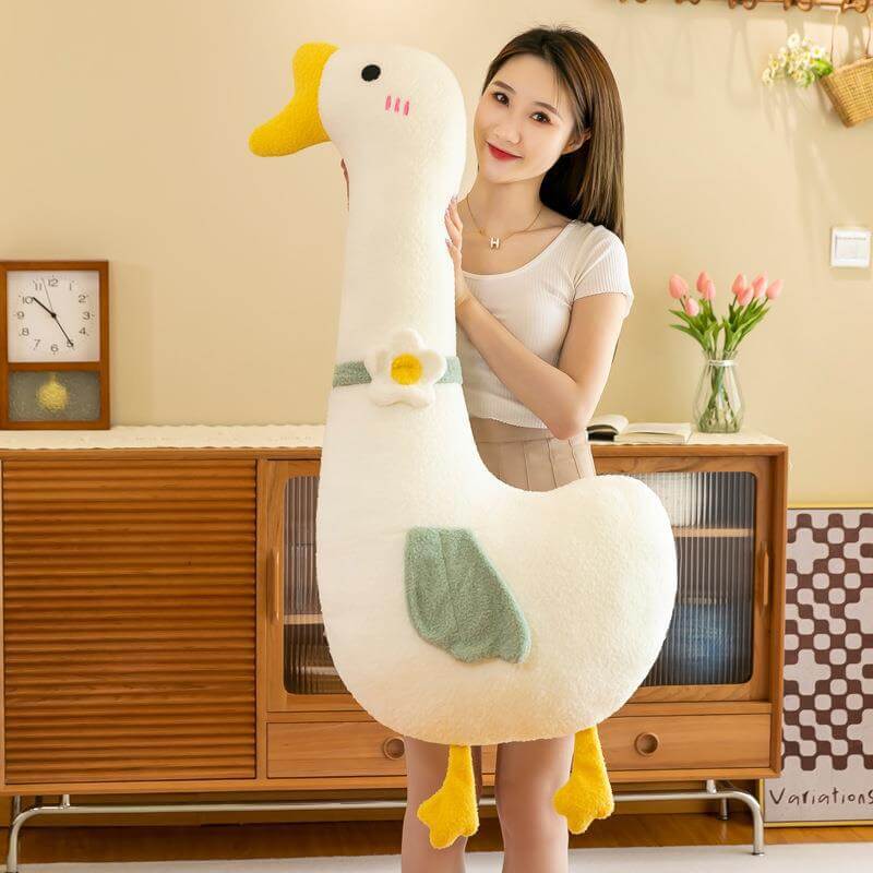 Wholesale Hot Selling Lovely Simulation Cloud Big White Goose Plush Toy Legs Sleeping Long Pillow Doll Birthday Gift 13