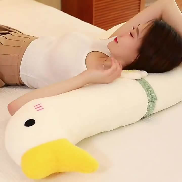 Wholesale Hot Selling Lovely Simulation Cloud Big White Goose Plush Toy Legs Sleeping Long Pillow Doll Birthday Gift 16