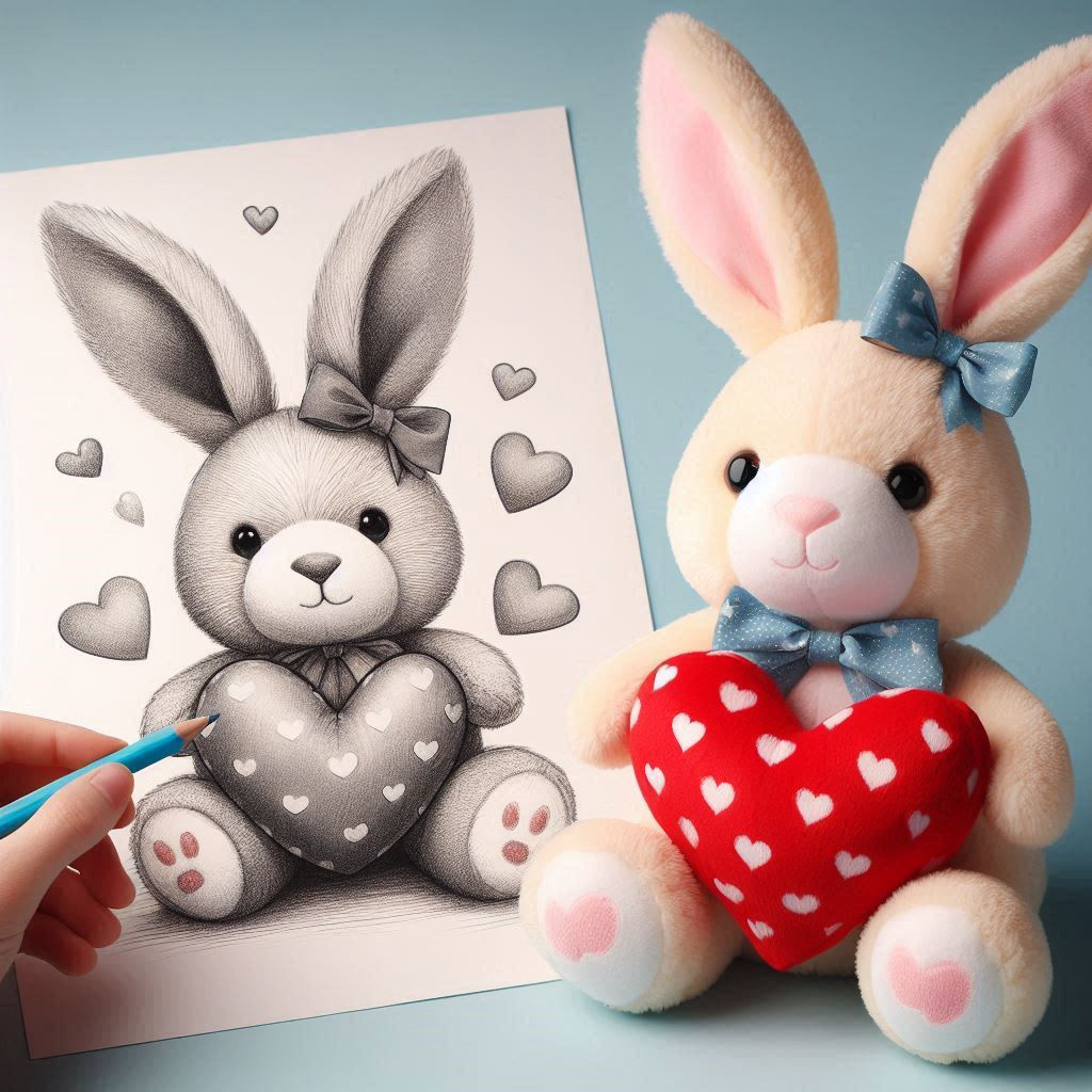 Cute Red Heart Plush Bunny Rabbit Toy Custom Stuffed Animal Plush Valentines Day Gift 10