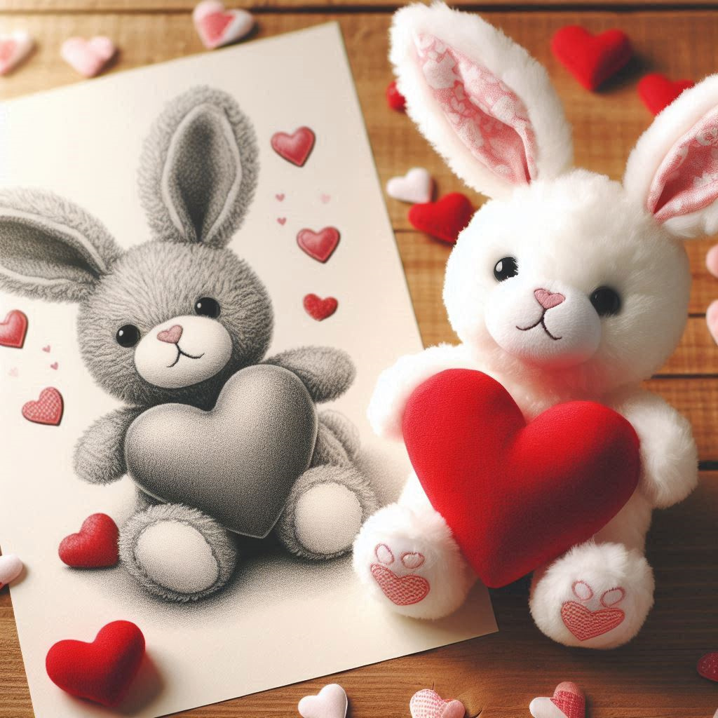 Cute Red Heart Plush Bunny Rabbit Toy Custom Stuffed Animal Plush Valentines Day Gift 9