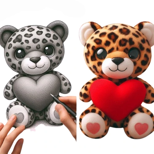 Valentine 2025 Plush Toys Stuffed Animal Toys 20cm Big Eyes Leopard Plush Toy 1