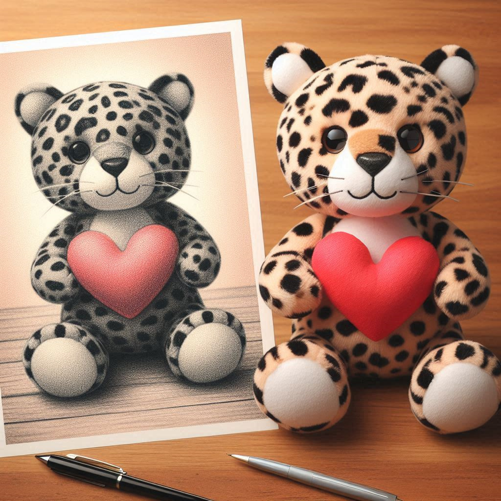 Valentine 2025 Plush Toys Stuffed Animal Toys 20cm Big Eyes Leopard Plush Toy 10