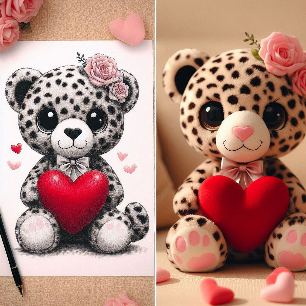 Valentine 2025 Plush Toys Stuffed Animal Toys 20cm Big Eyes Leopard Plush Toy 8