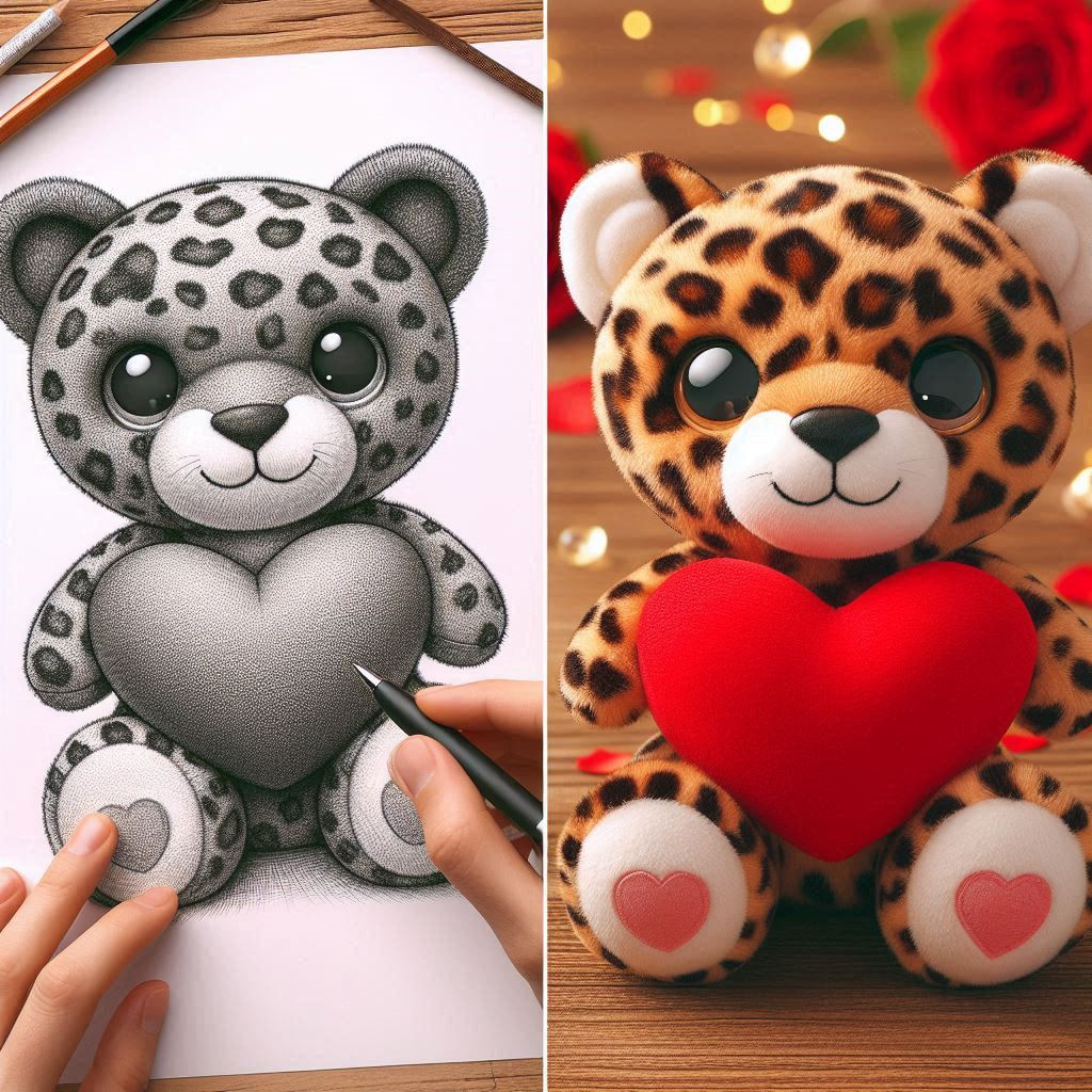 Valentine 2025 Plush Toys Stuffed Animal Toys 20cm Big Eyes Leopard Plush Toy 7