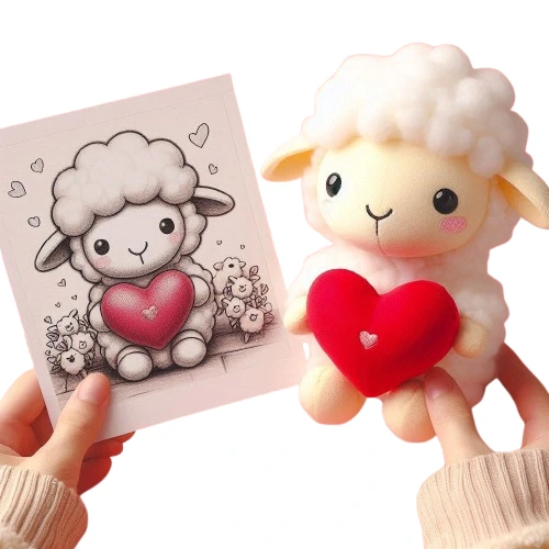 Valentine 2025 Plush Valentines Day Stuffed Animal with Heart Wholesale Sheep Plush 1