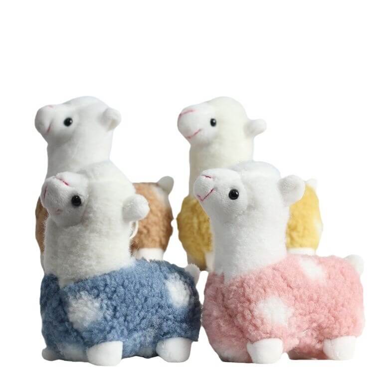 Wholesale 12cm Kawaii Alpaca Stuffed Animal Keychain Plush Toy Soft Bag Pendant Custom Logo for Girls Kids Toys Birthday 9