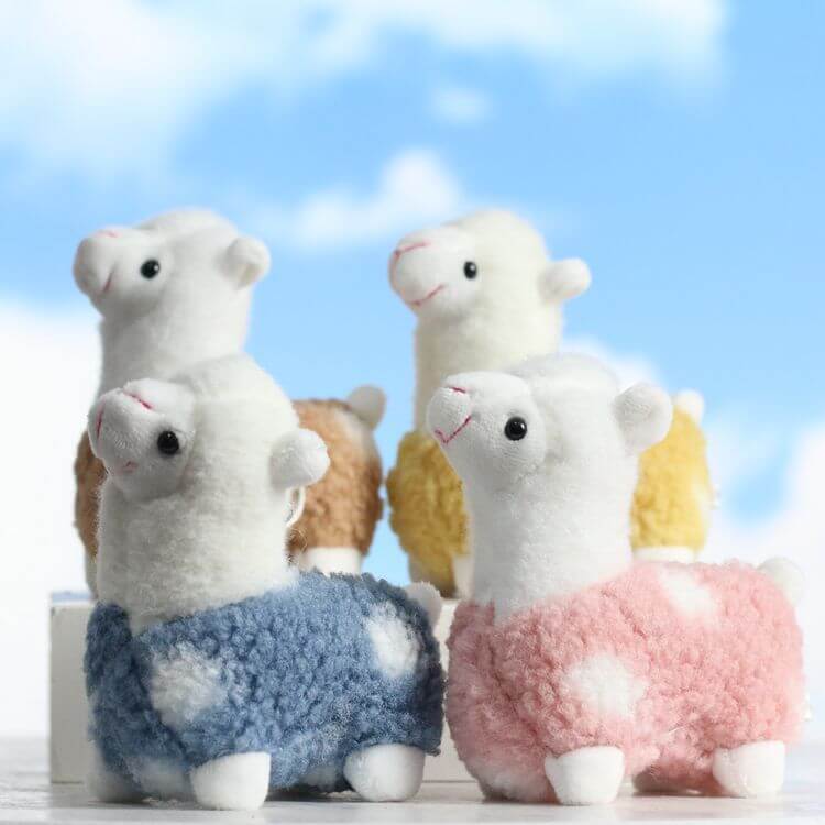 Wholesale 12cm Kawaii Alpaca Stuffed Animal Keychain Plush Toy Soft Bag Pendant Custom Logo for Girls Kids Toys Birthday 12