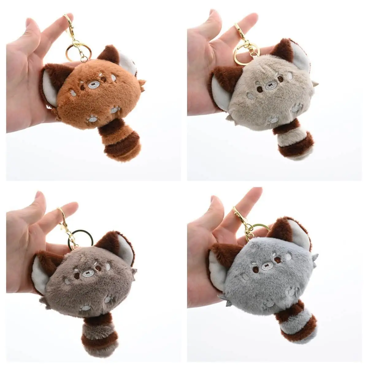 Оптовая продажа милых миниатюрных плюшевых енотов, красных панд, чехлов для монет, кошельков, мягких игрушек-брелоков, маленьких сумочек. 1